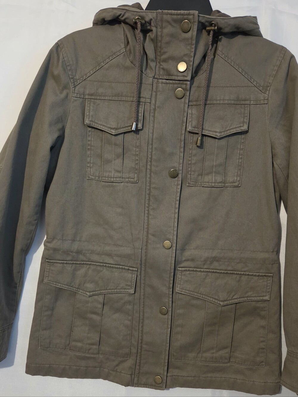 Lucky Brand Olive Green Hooded Utility Jacket Women's xs